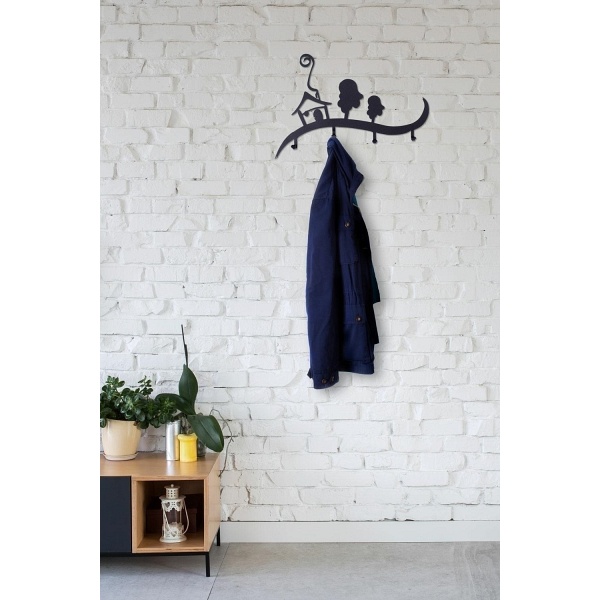 Wieszak ścienny Domek czarny - Intesi